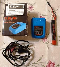 caricabatteria li po + batteria li po 7,4v