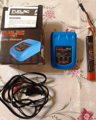 caricabatteria li po + batteria li po 7,4v