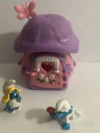 Puffi casa puffetta + 2 pz. Peyo anni '80- leggere