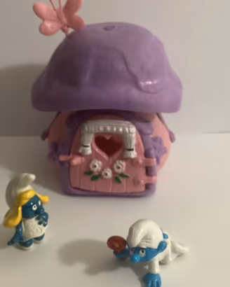 Puffi casa puffetta + 2 pz. Peyo anni '80- leggere