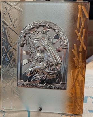 Madonna con il Bambino, bassorilievo in argento