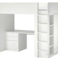 LETTO A SOPPALCO SMASTSAD IKEA + MATERASSO