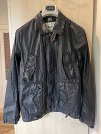 Giubbino Pull&Bear blu effetto cerato - taglia M