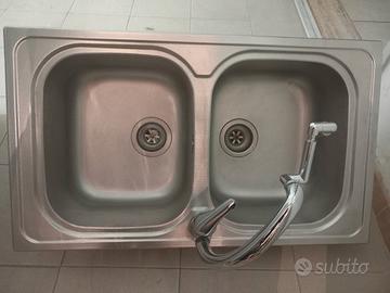 Lavello cucina doppia vasca 90 cm + miscelatore – 