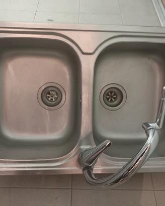 Lavello cucina doppia vasca 90 cm + miscelatore – 