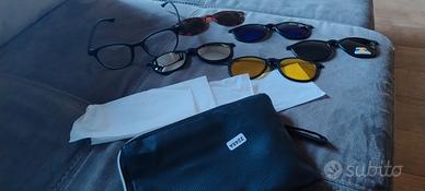 occhiali da sole con 5 clip magnetiche