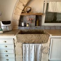 Lavandino lavello cucina rustico in pietra 1004