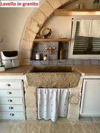 Lavandino lavello cucina rustico in pietra 1004