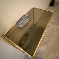 Tavolino in vetro e acciaio