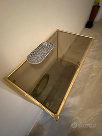 Tavolino in vetro e acciaio