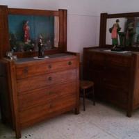 Comò Liberty legno con edicola Gesù - Santa Rita