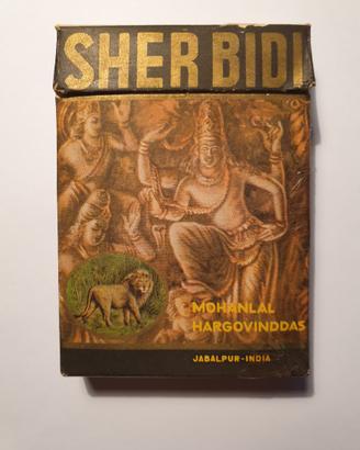 RARO PACCHETTO VUOTO SIGARETTE SHER BIDI INDIA ‘70