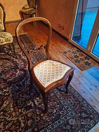Sedia stile Luigi Filippo in legno di noce