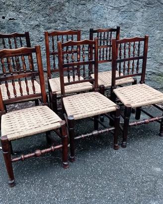 Set di 6 sedie antiche in quercia del '700