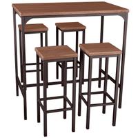 Set tavolo bar rettangolare con 4 sgabelli FIRENZE