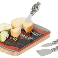 Tagliere legno set tris utensili formaggio harley