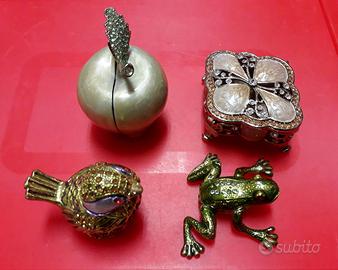 Collezione di 4 portagioie stile Fabergé