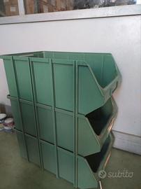 Contenitori a bocca di lupo componibili verdi 52 l