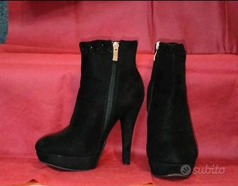 Tronchetti camoscio tacco 11cm plateau n.35