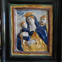 antica formella devozionale Sacra famiglia 