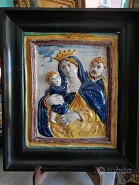 antica formella devozionale Sacra famiglia 