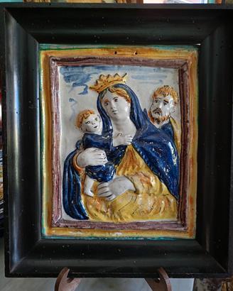 antica formella devozionale Sacra famiglia 