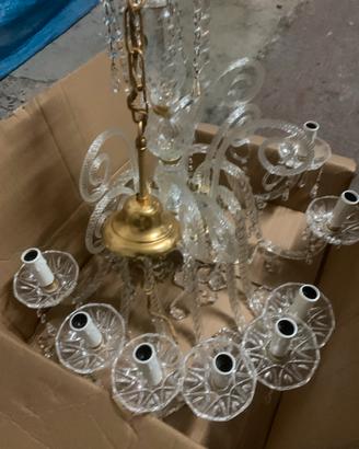 LAMPADARIO IN CRISTALLO 8 PUNTI LUCE PERFETTO