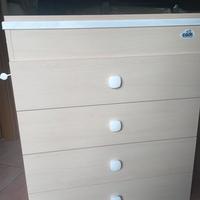 cassettiera con vaschetta bagnetto