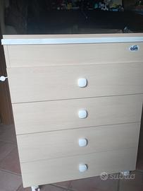 cassettiera con vaschetta bagnetto