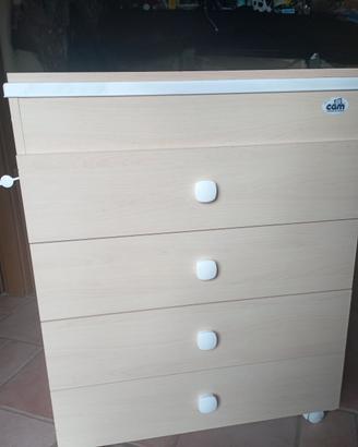 cassettiera con vaschetta bagnetto