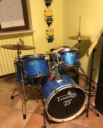 Batteria Acustica 5 Pezzi, Blue Sparkle