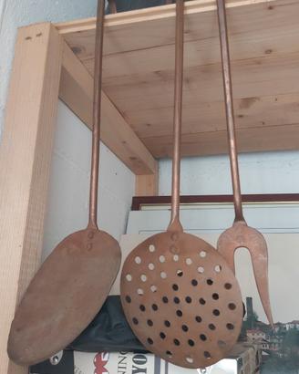 set composto da 3 pezzi in rame vintage 