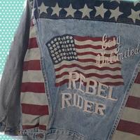 UNLIMITED Easy giacca denim con bandiera Americana