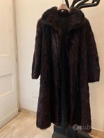Pelliccia vintage lunga in visone scuro – artigian