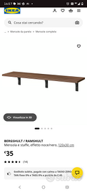 Mensola Ikea in legno lunga
