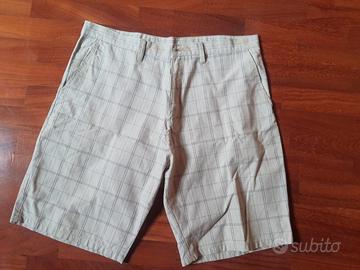 Pantaloncino uomo corti panna a scacchi XXL