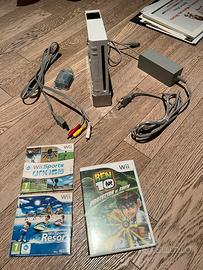 Wii con 3 giochi, pezzi per wii resort e wii sport