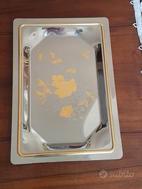 Vassoio inox 24x36 con inserti oro mai usato