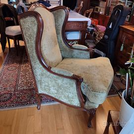POLTRONE BERGERE LEGNO MASSICCIO METÀ '900