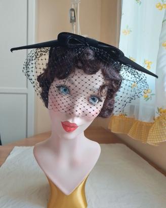 Cappello con veletta vintage Anni '50 "Mr. John"