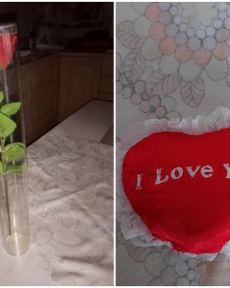Rosa e cuore rossi