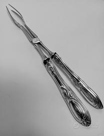 Pinza vintage per servire cibo in argento 800
