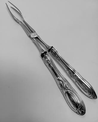 Pinza vintage per servire cibo in argento 800