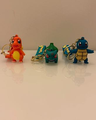 Set 3 Portachiavi Pokémon Starter 1 Gen Kanto