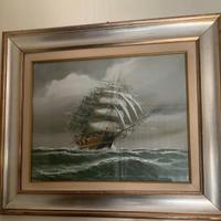 Dipinto ad olio veliero di Renato Longanesi