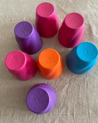 Set 6 bicchieri plastica per bambini