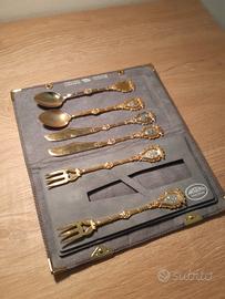 Servizio Posate Argento Dorato Vintage + Astuccio