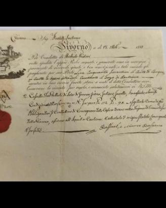 Originale Polizza mercantile dell'11/02/1818