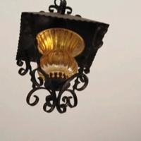 lampadario murano in ferro battuto 