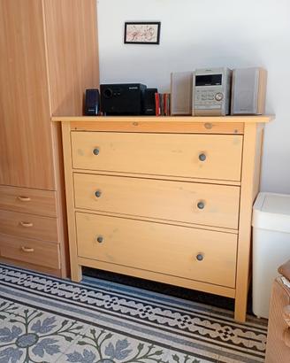 Cassettiera IKEA Hemnes 3 cassetti gialla – 110x51